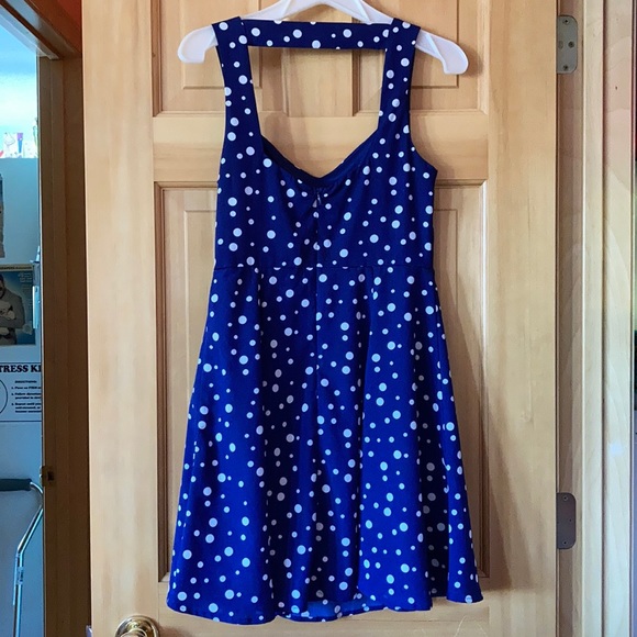 💙Forever 21 Dark Blue Polka Dot Dress - Picture 6 of 9